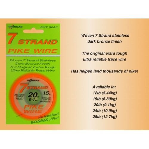 Drennan 7 Strand Pike Wire  | 24lb