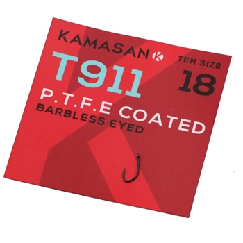Kamasan T911 Eyed Barbless PTFE Hooks