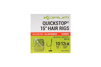 Korum 15" Big Fish Hair Rigs W/Quickstops