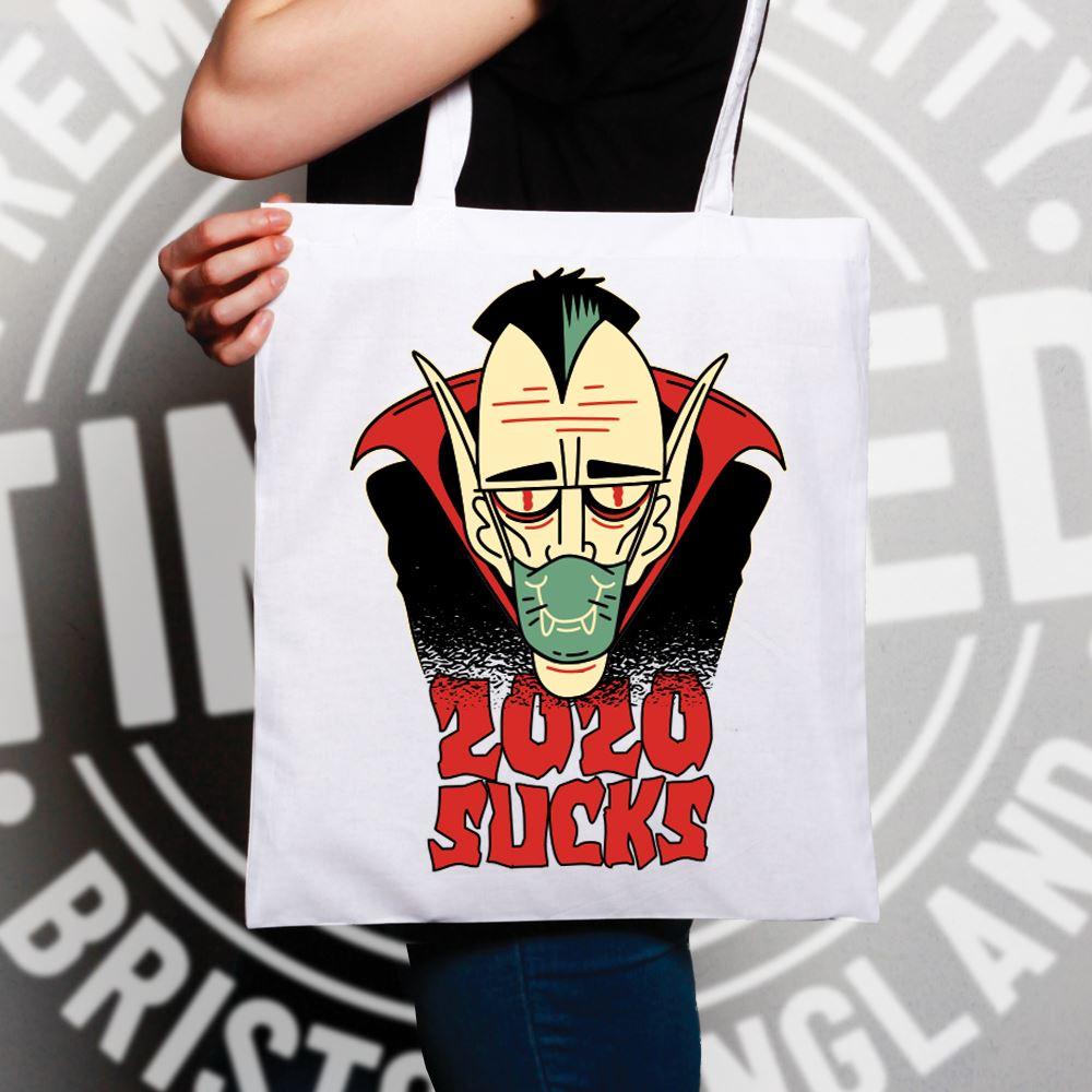 2020 Sucks Funny Halloween Tote Bag - White