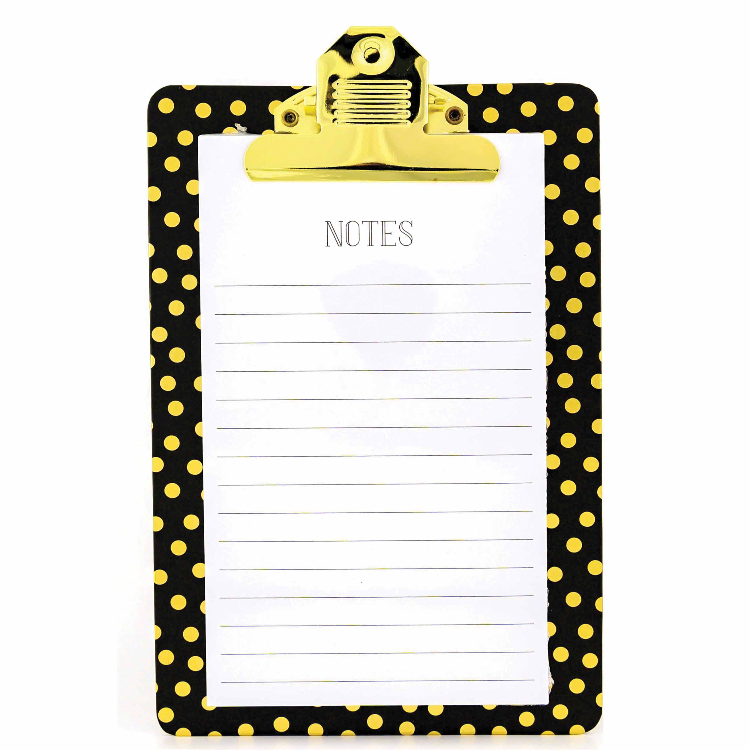 Gold Dots Notepad & Clipboard