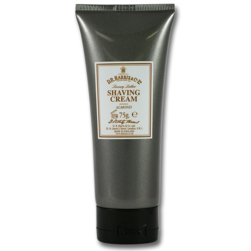 D R Harris Shaving Cream Tube in Almond 75g