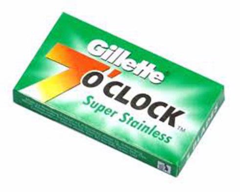 Gillette 7 O'clock Super Stainless Green Safety Razor Blades (x5)