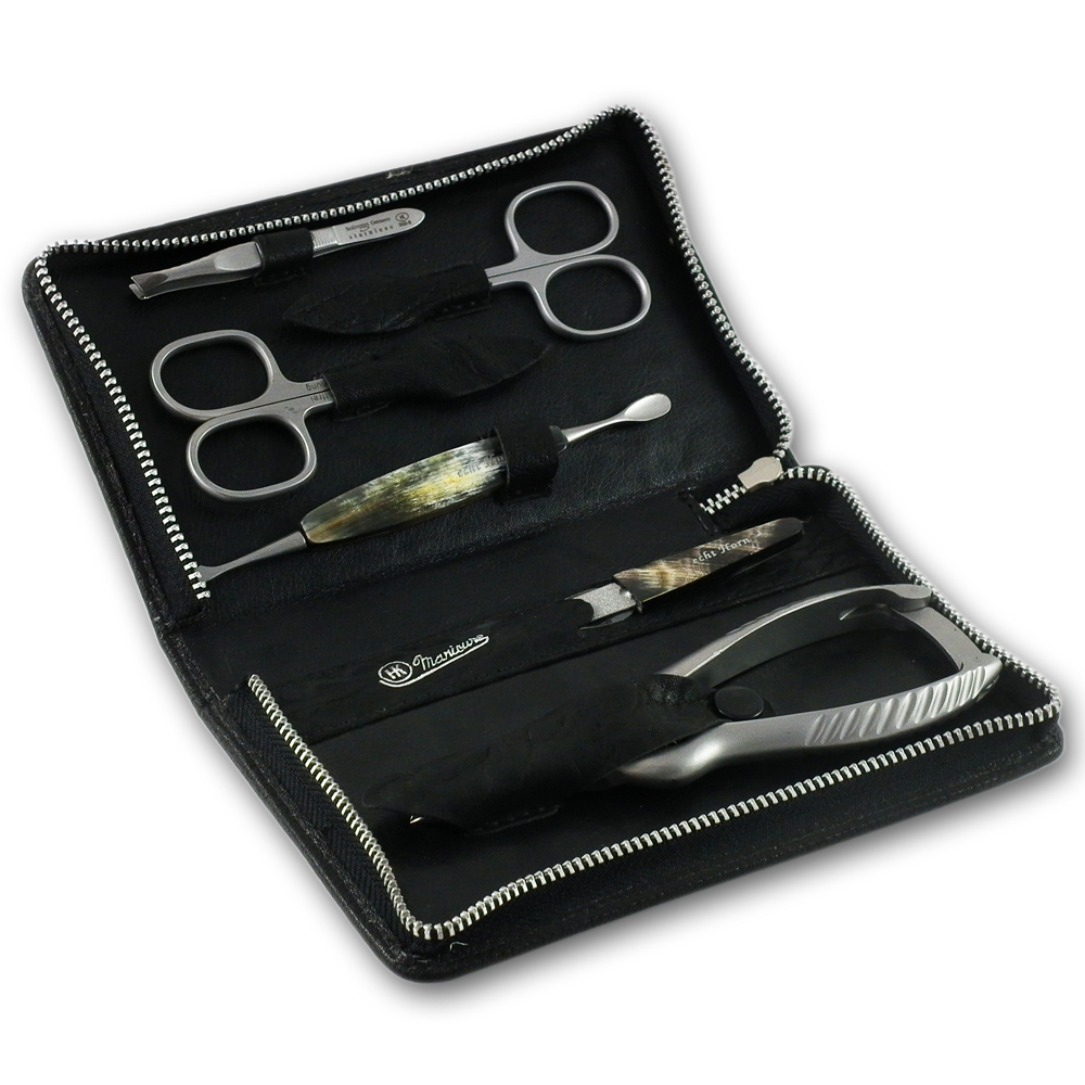 Hans Kniebes Luxury 6 Piece Real Horn Manicure Set