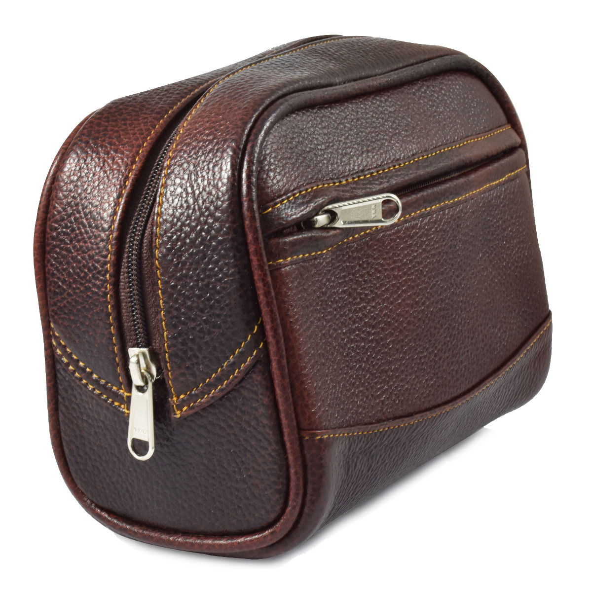 Parker Brown Leather Wash Bag