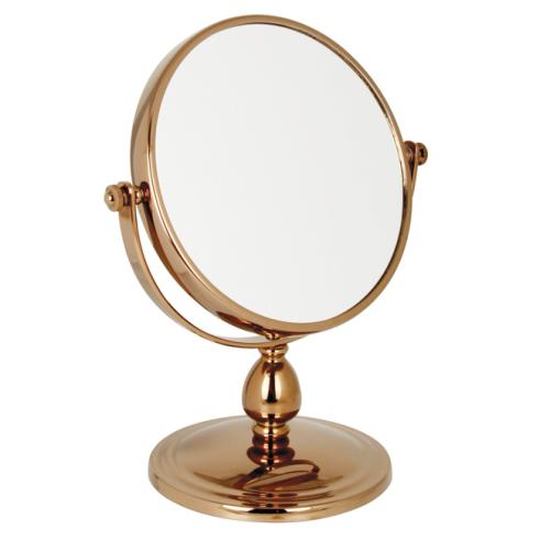 10x Magnification Pedestal Mirror with Rosegold Finish