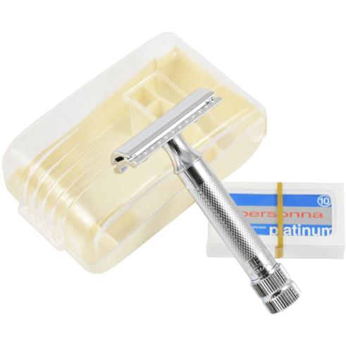 Merkur 34C Safety Razor In Travel Storage Case with 10 Razor Blades