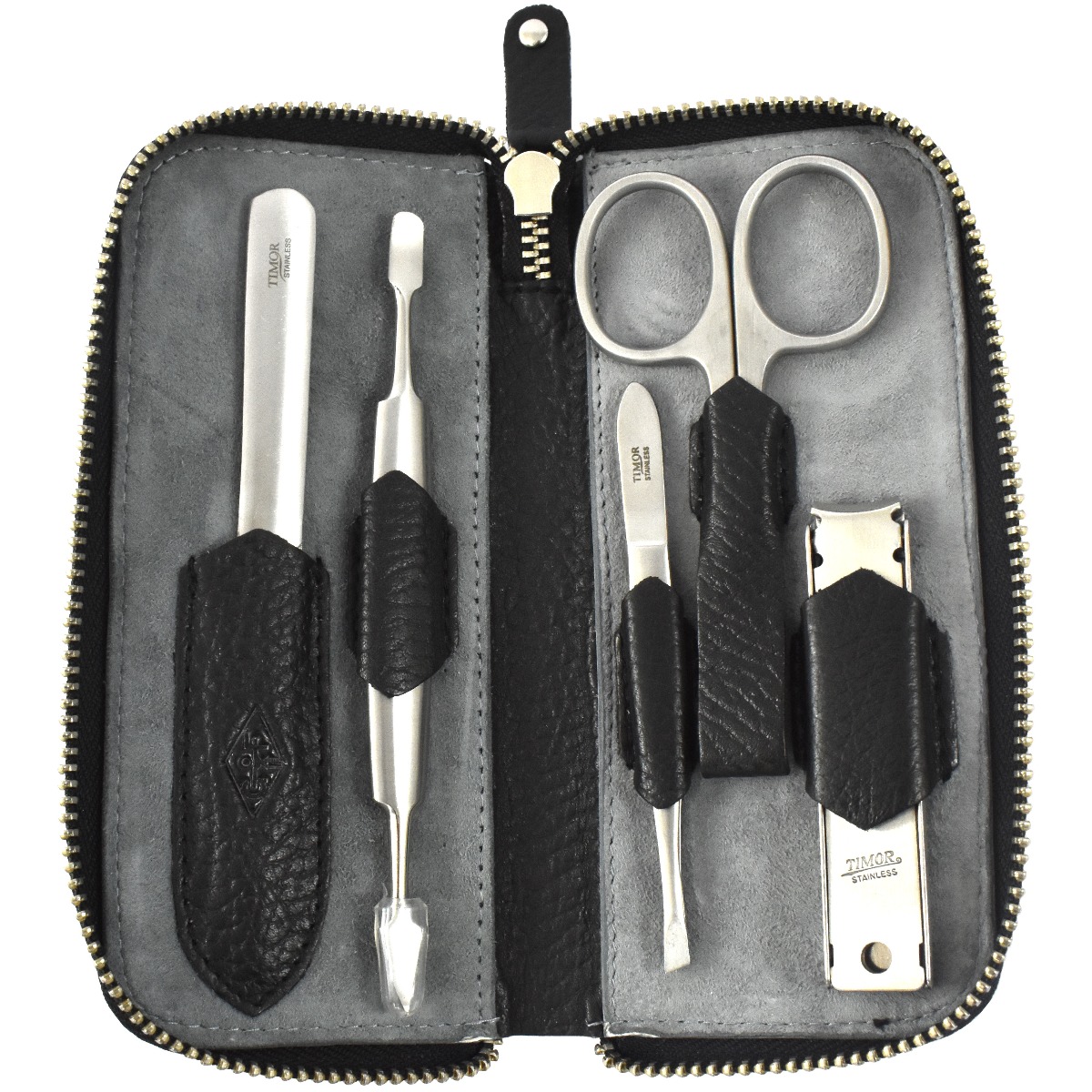 Timor German 5pc Luxury Manicure Set in Leather Case