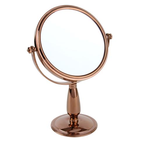 7x Magnification Rose Gold Pedestal Mirror