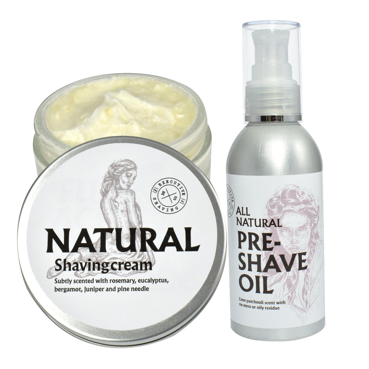 Executive Shaving Natural Shaving Cream and Pre-shave Oil
