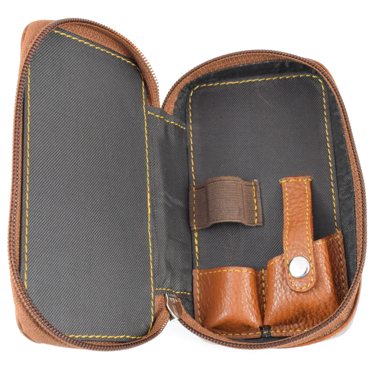 Parker Brown Leather Safety Razor and Blades Travel Case