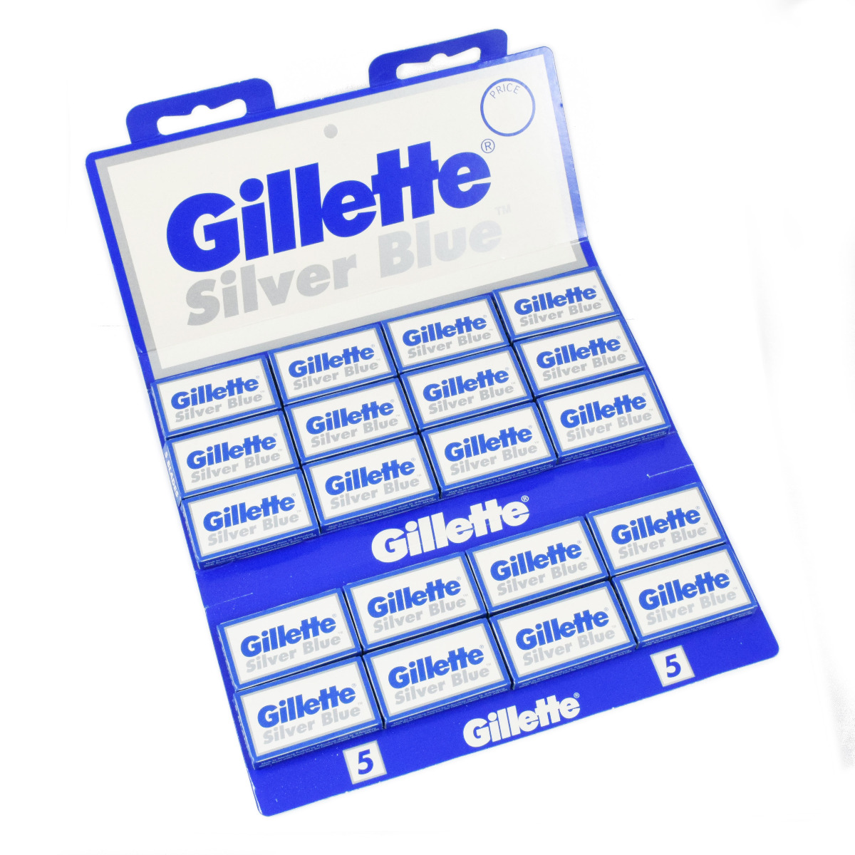 Gillette Silver Blue 100 Safety Razor Blades Sleeve