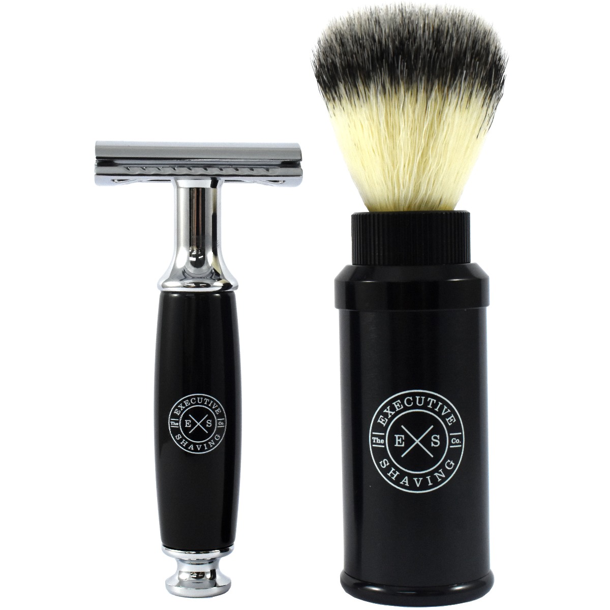 Executive Shaving Safety Razor & Brush Travel Kit