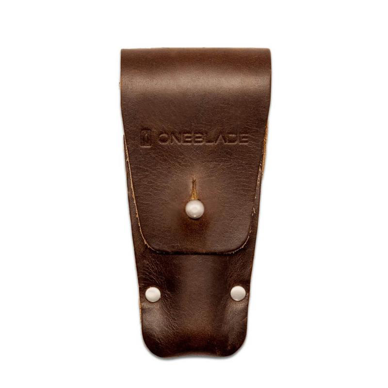 OneBlade Brown Leather Razor Holster Case