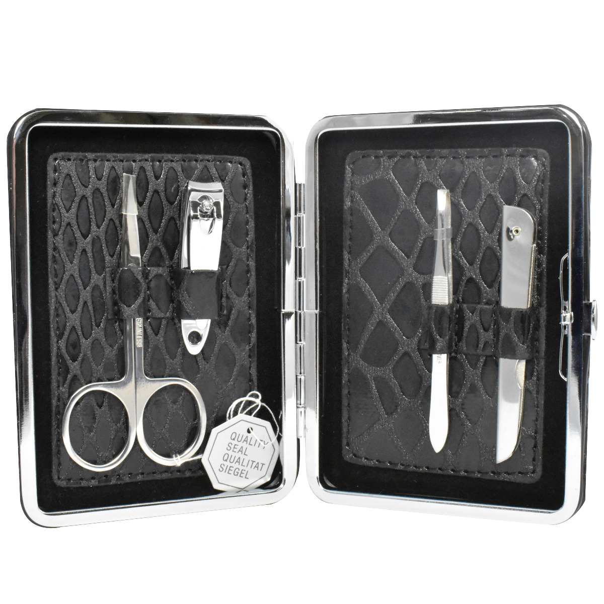 Black Budget 4 Piece Clasp Closing Manicure Set