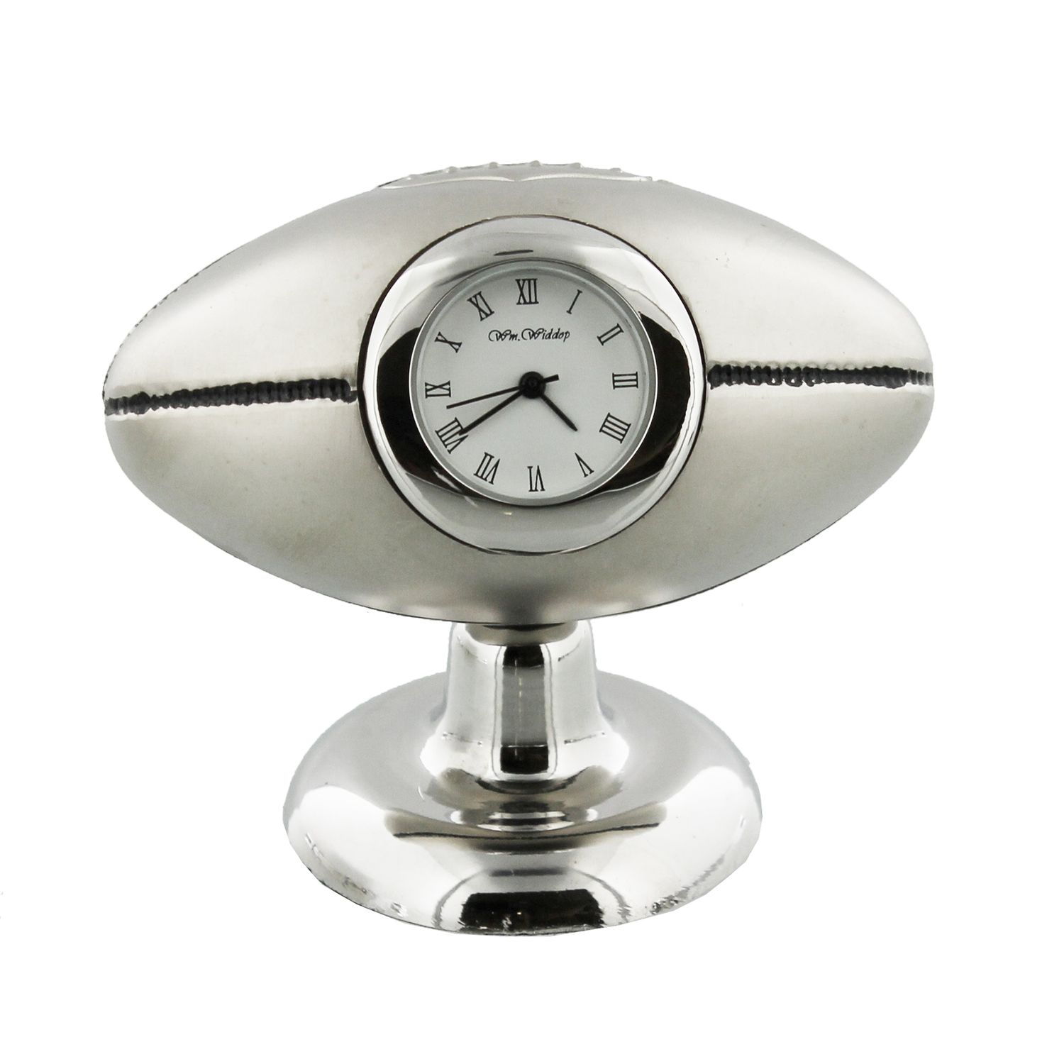 Widdop William Widdop Miniature Clock Silver Rugby Ball