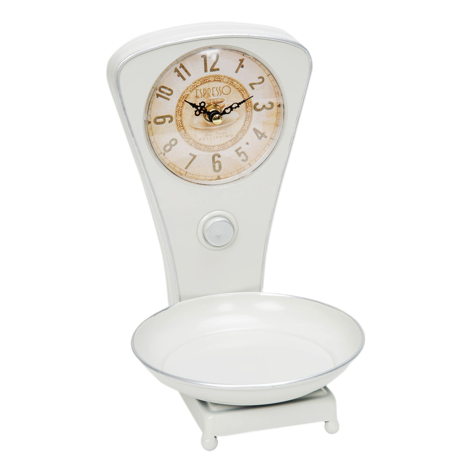 Widdop Vintage Kitchen Scales Mantel Clock 25cm