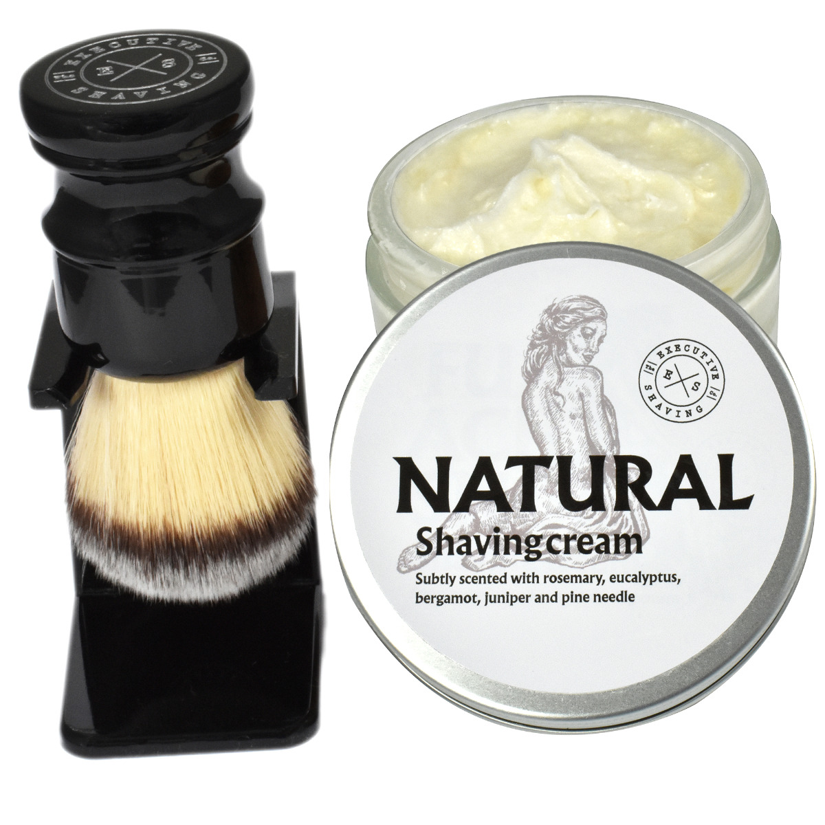 Executive Shaving Natural Shaving Cream and Synthetic Brush