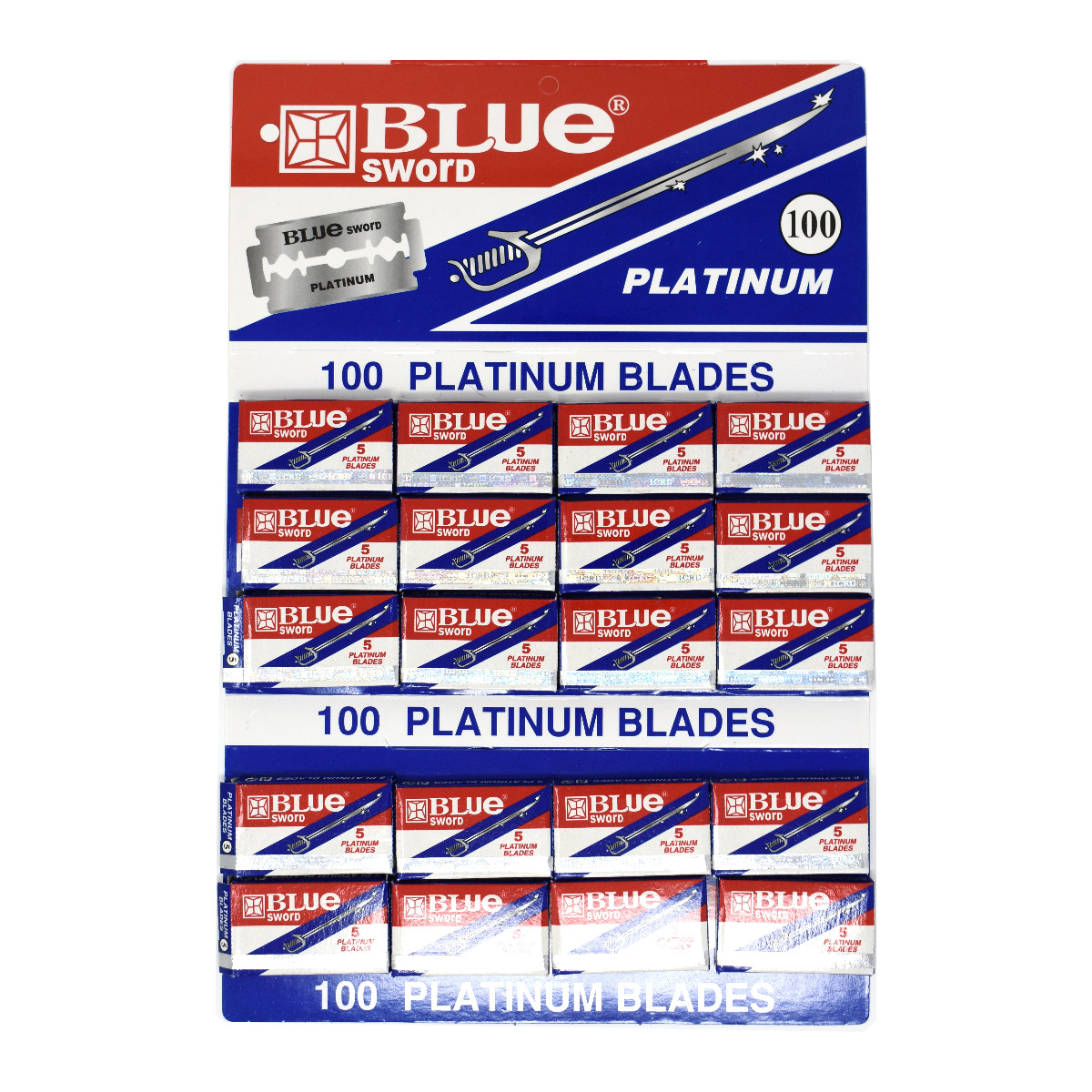 Blue Sword Platinum 100 Safety Razor Blades Trade