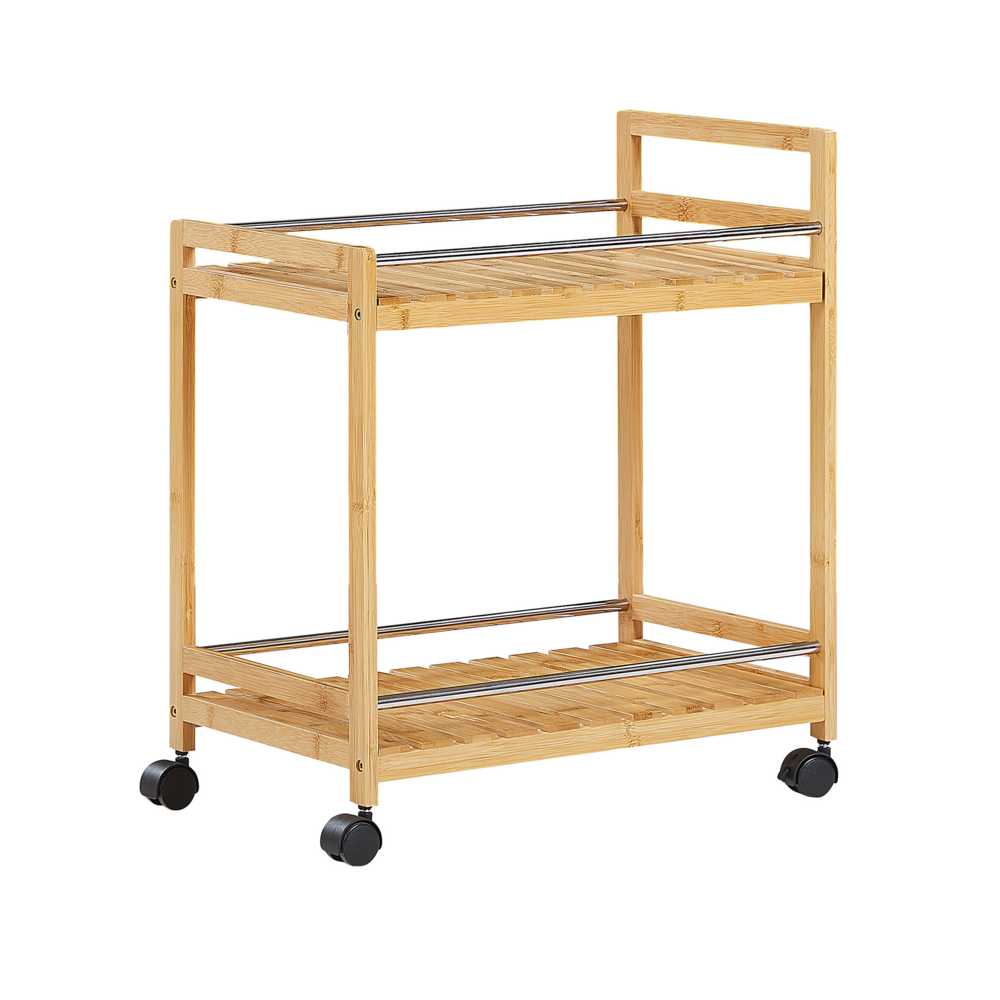 Beliani Keukentrolley lichtbruin BUSCA
