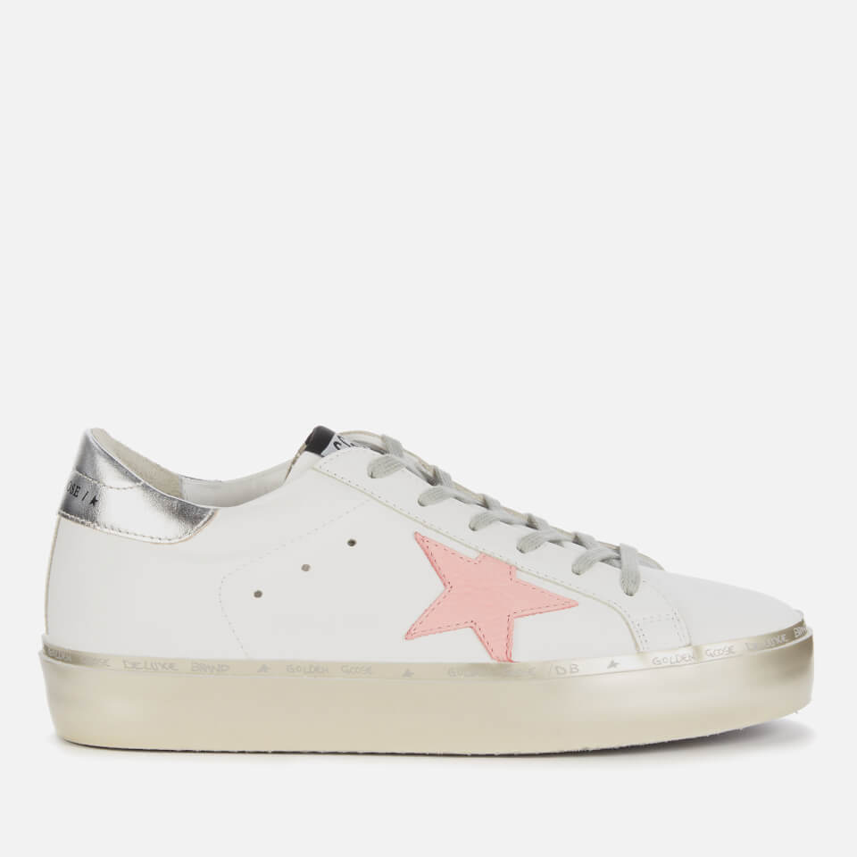 Golden Goose Deluxe Brand Women's Hi Star Leather Flatform Trainers - White/Pink Pastel/Silver/Gold - UK 2