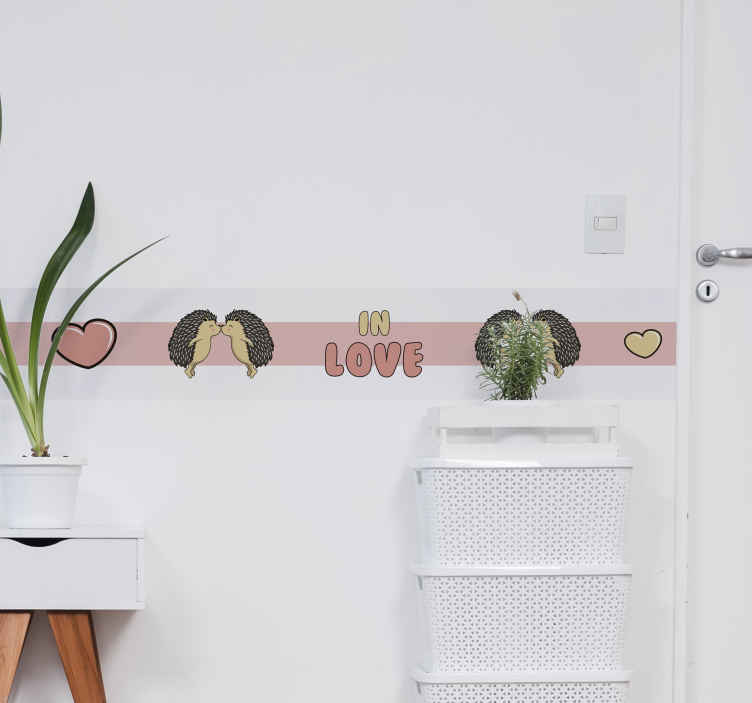 Wandstickers ornamenten Verliefd stekelvarken