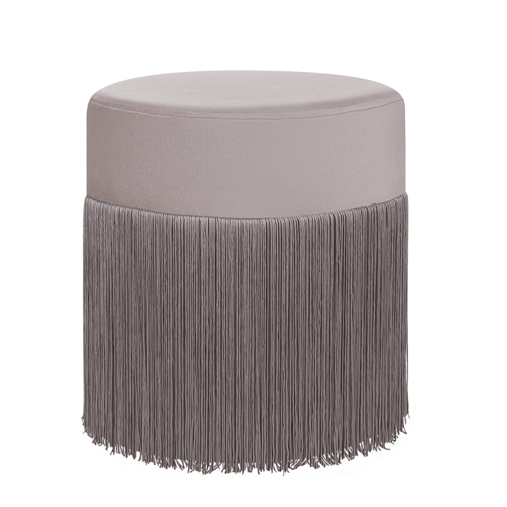 Beliani Poef fluweel taupe VIRGINIA