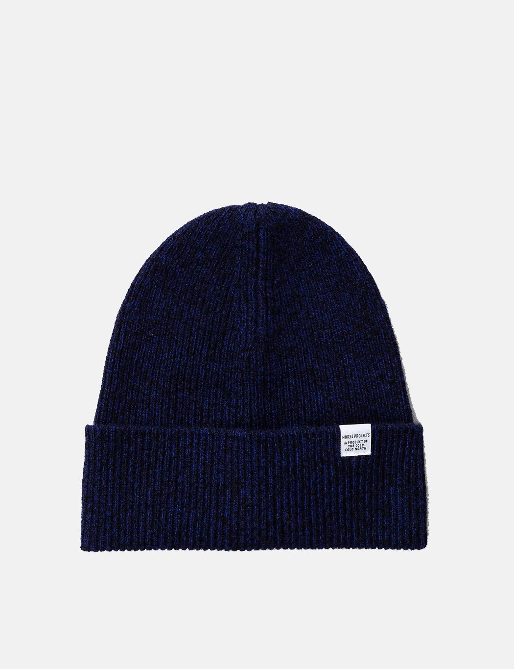 Norse Projects Twist Beanie Hat (Wool) | Dark Navy Blue Melange | Adjustable