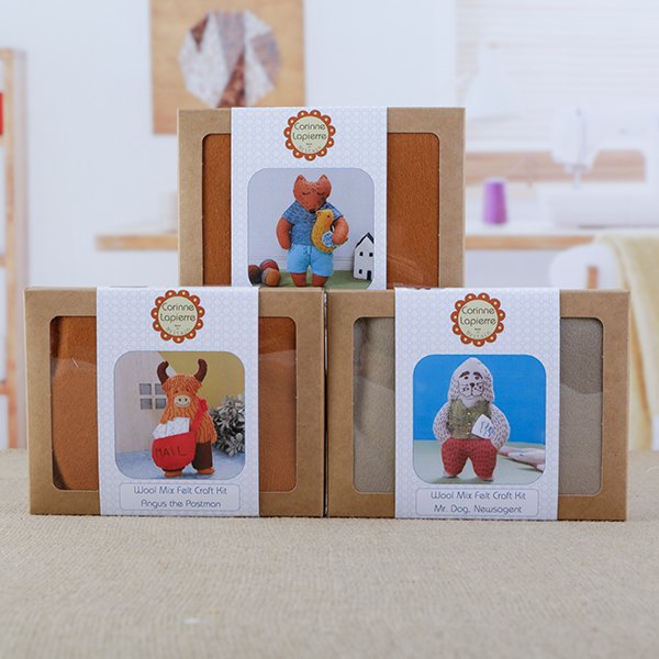 Corinne Lapierre Creations Corinne Lapierre Animal Folk Sewing Felt Collection 3 - Angus, Mr. Dog and Fox