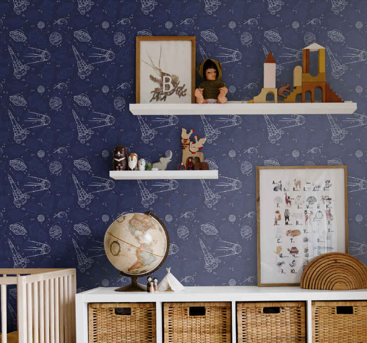 Carta da parati cameretta Carta da parati spazio schizzo