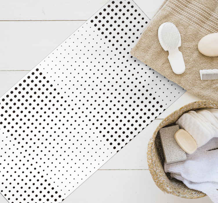 Tappeto in vinile personalizzato testi bianco a punti neri