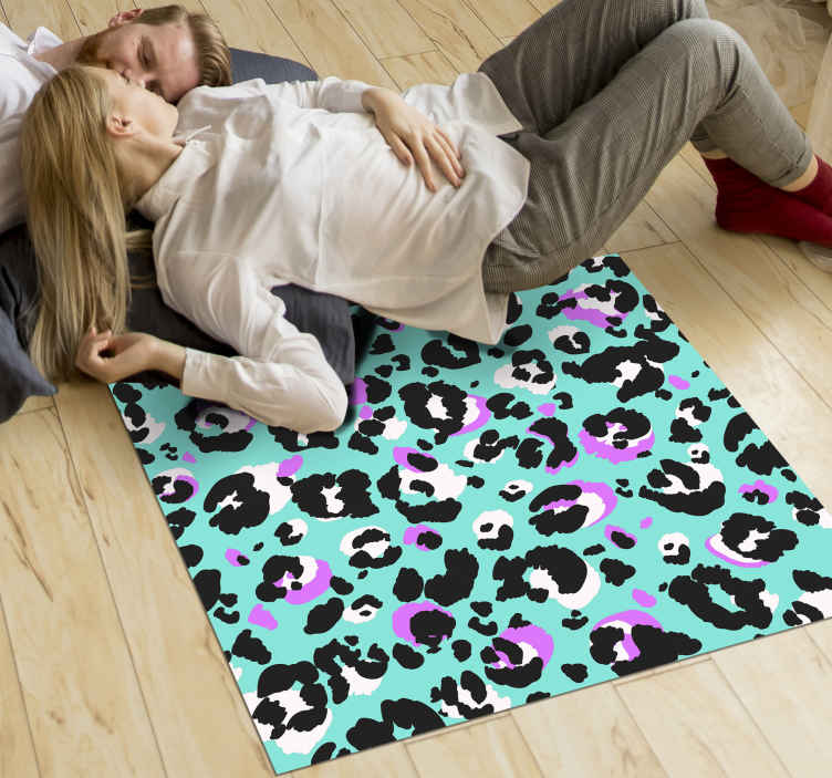Tappeto in pvc stampa animale Stampa leopardata al neon