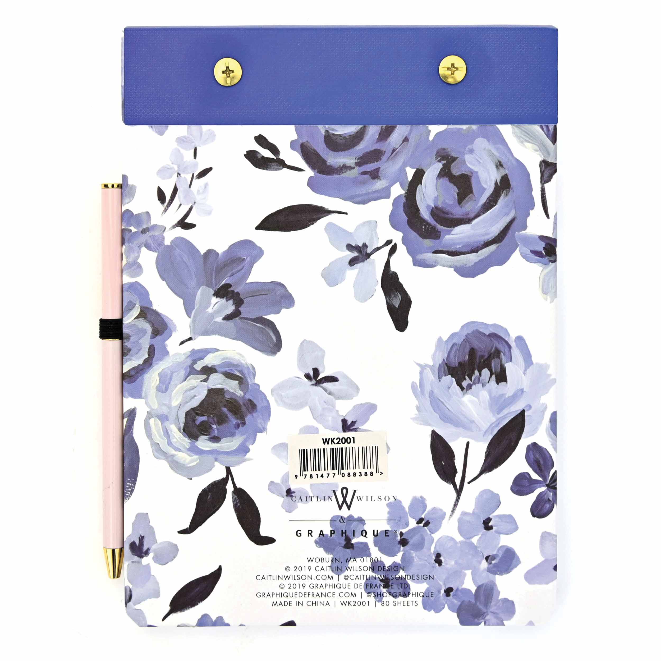 Caitlin Wilson, Blue Floral Undated Desk Pad & Pen Set