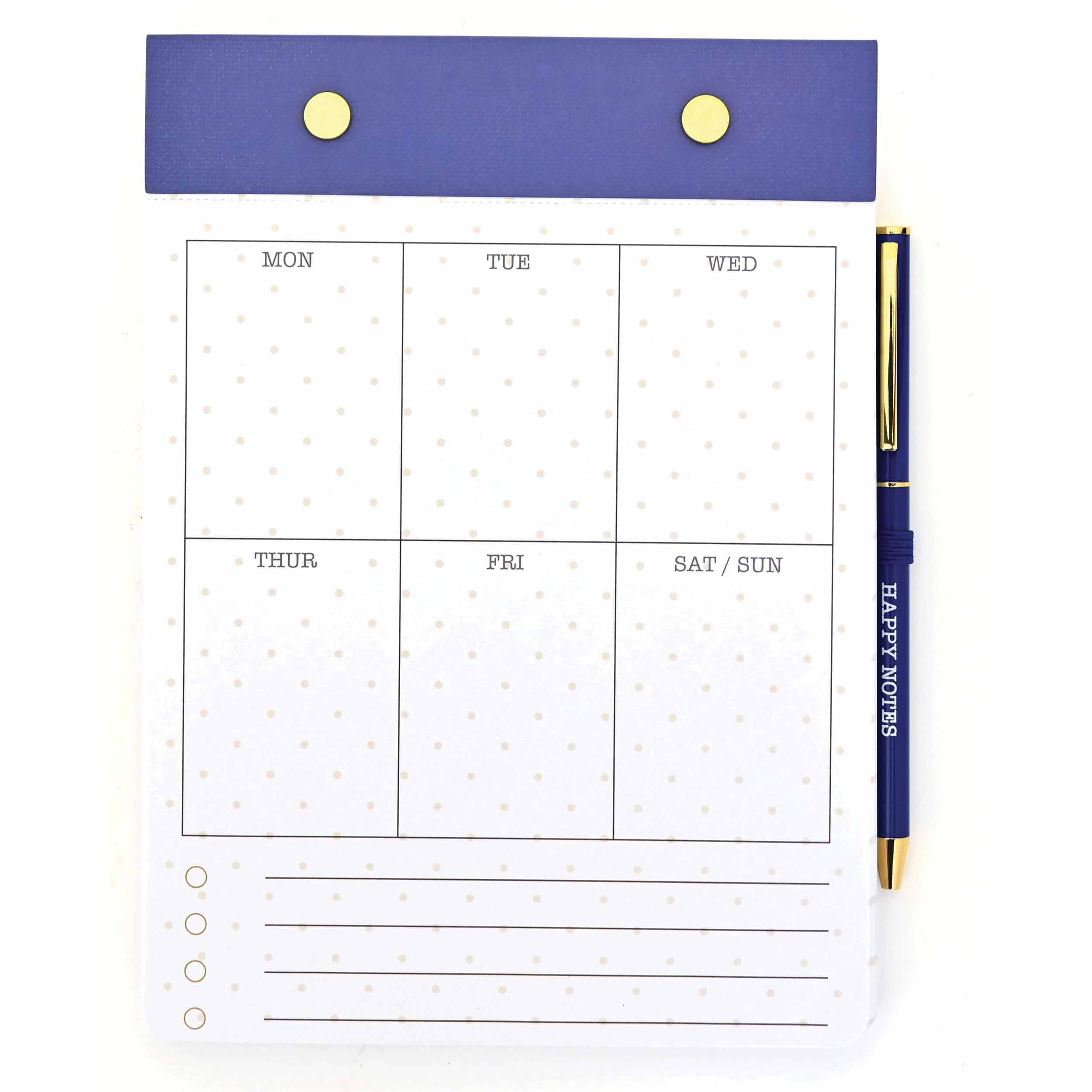 Polka Dots Undated Desk Pad & Pen Set