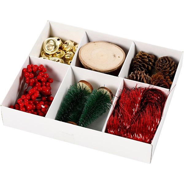  Gift Decoration, 6 Mixed, Green, Red
