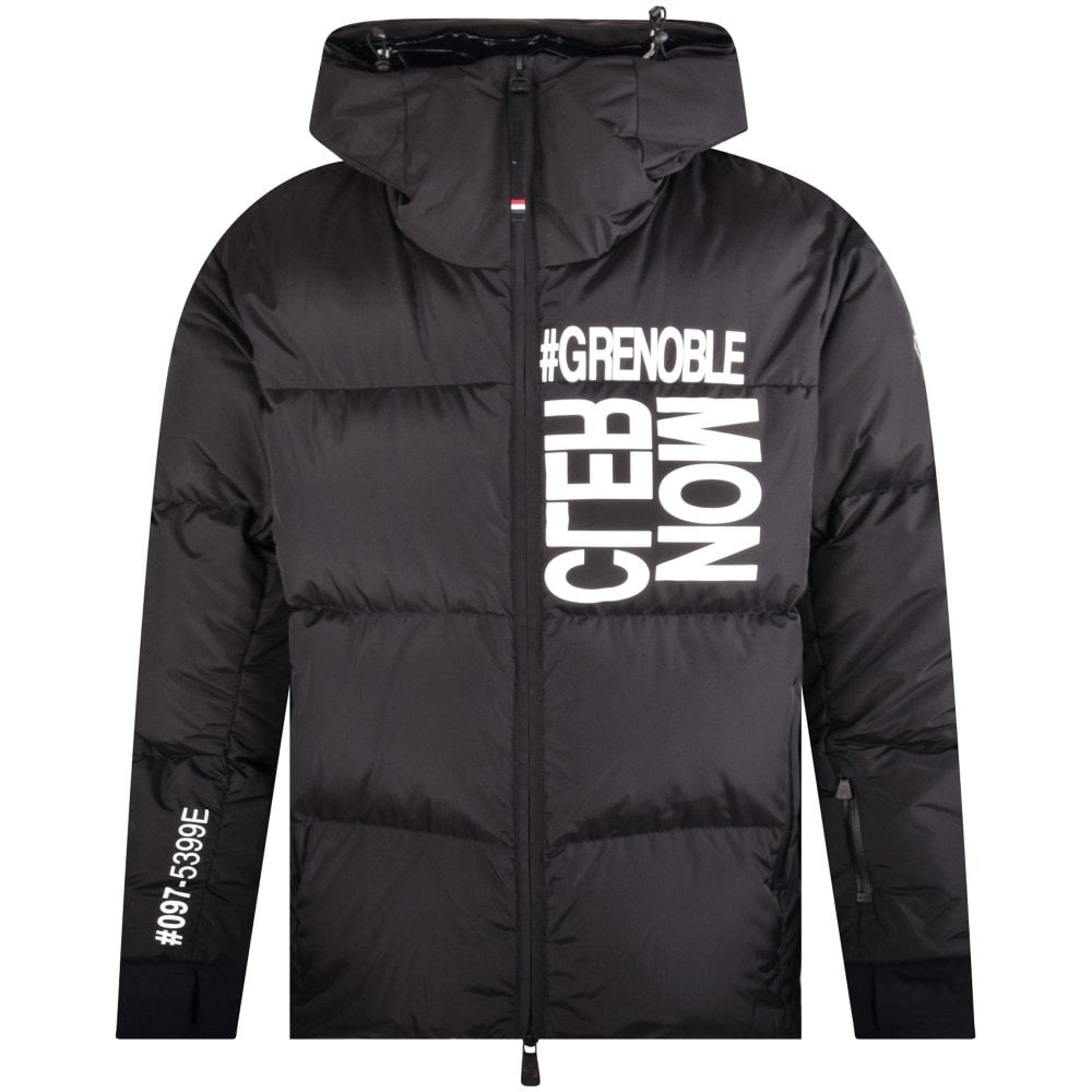 MONCLER GRENOBLE Men's Black Bold Logo Puffer Jacket | Black | 2