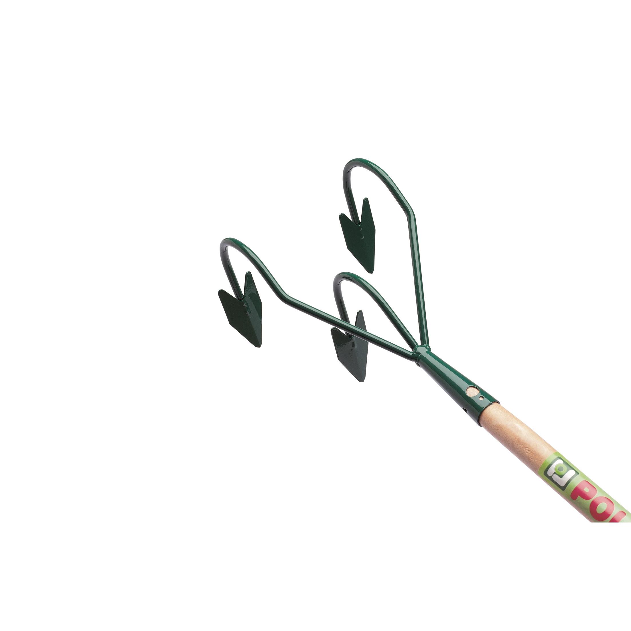 Cultivador de tres dientes de mango largo