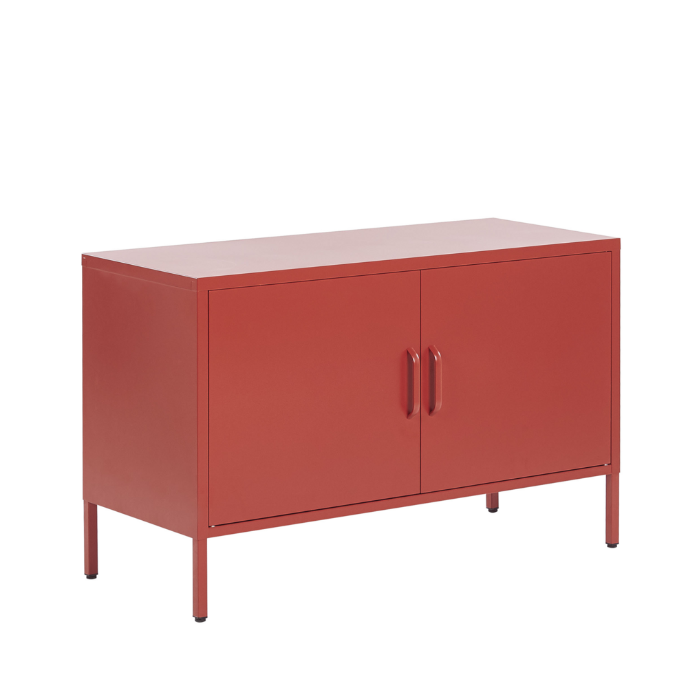 Beliani Sideboard chromestaal rood URIA