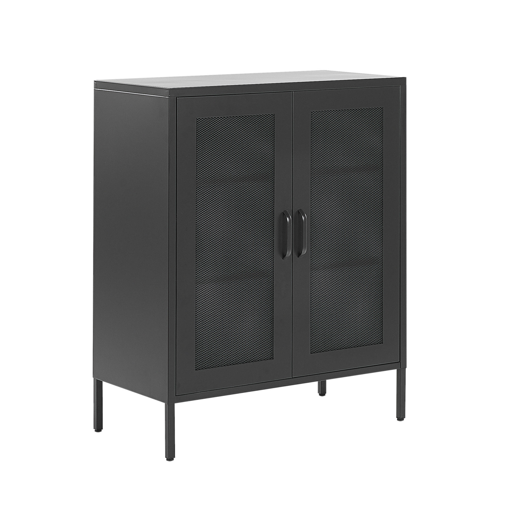 Beliani Sideboard chroomstaal zwart WAKATIPU