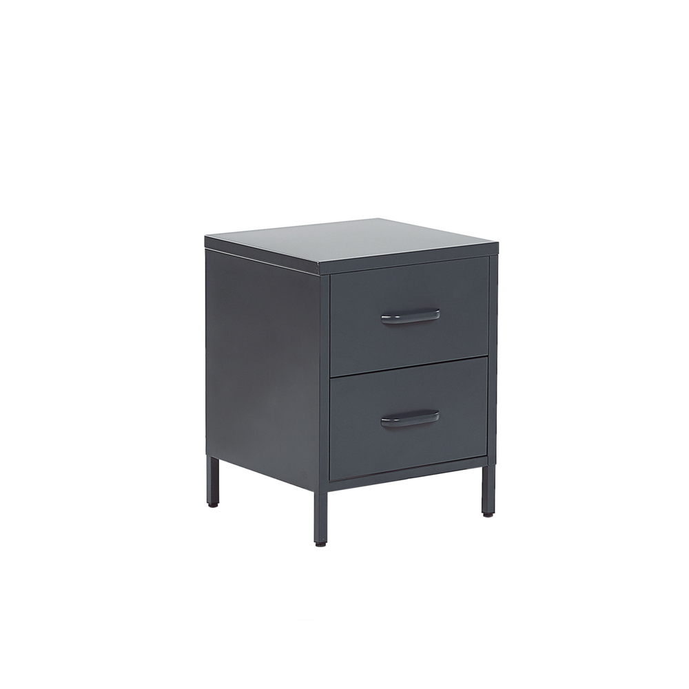 Beliani Nachtkastje chroomstaal grijs MALAVI