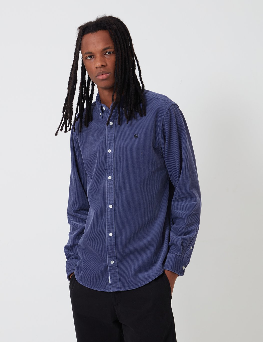 Carhartt-WIP Madison Cord Shirt | Cold Viola/Black | S