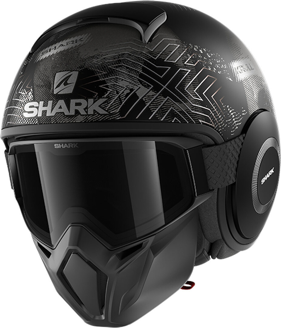 Shark Street-Drak Krull Jet Helm, zwart-grijs, afmeting S