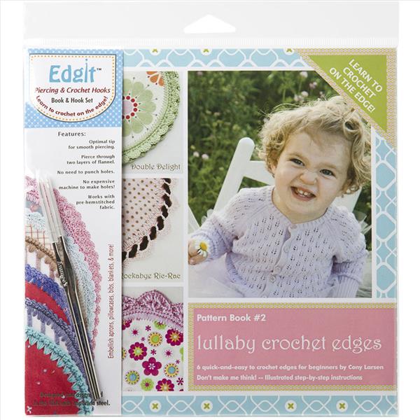Ammees Babies Ammees Babies Edgit Piercing Crochet Hook & Book Set-Lullaby Crochet Edges