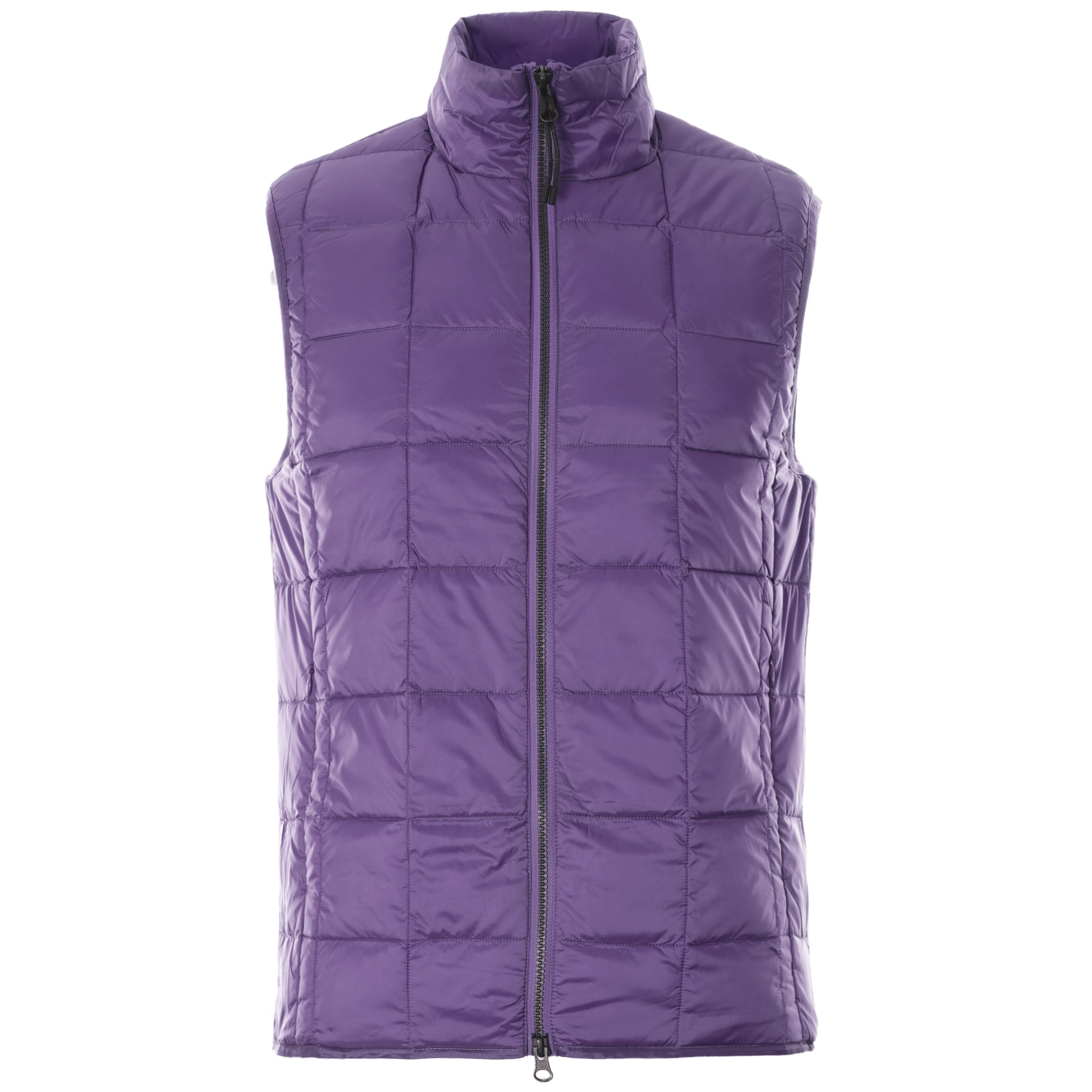 Taion High Neck Zip Inner Down Vest | Purple | 002-PUR ZIP   PU