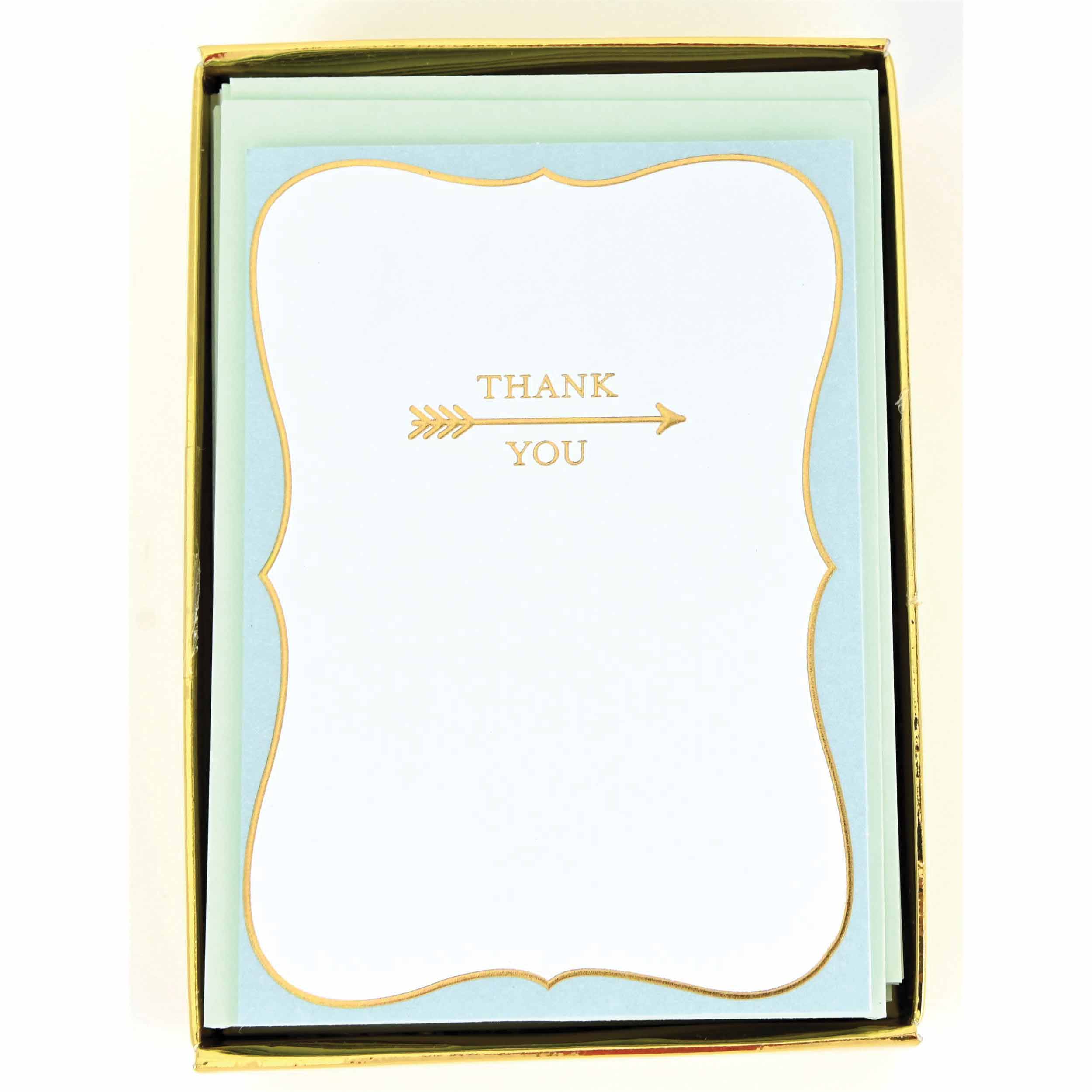 Gold Arrow Thank you Note Card Set