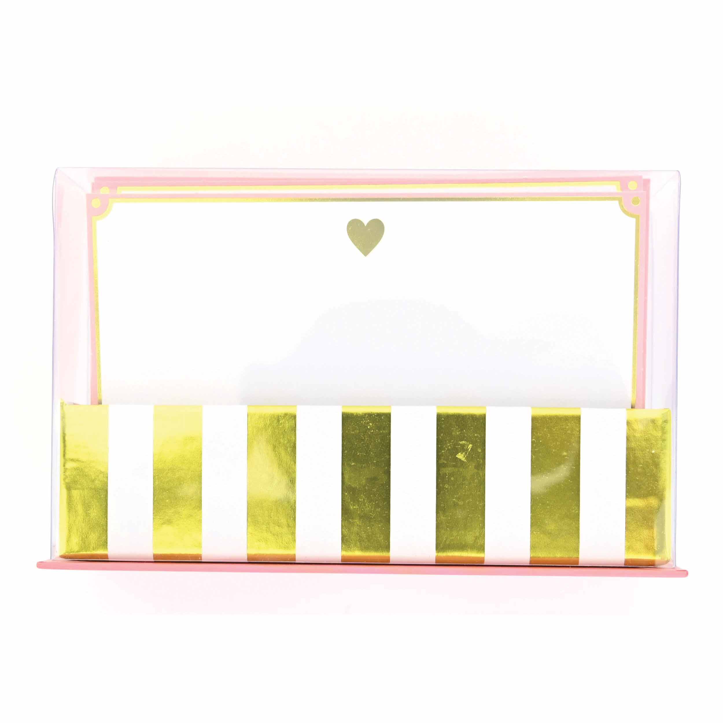 Gold Heart Note Card Set