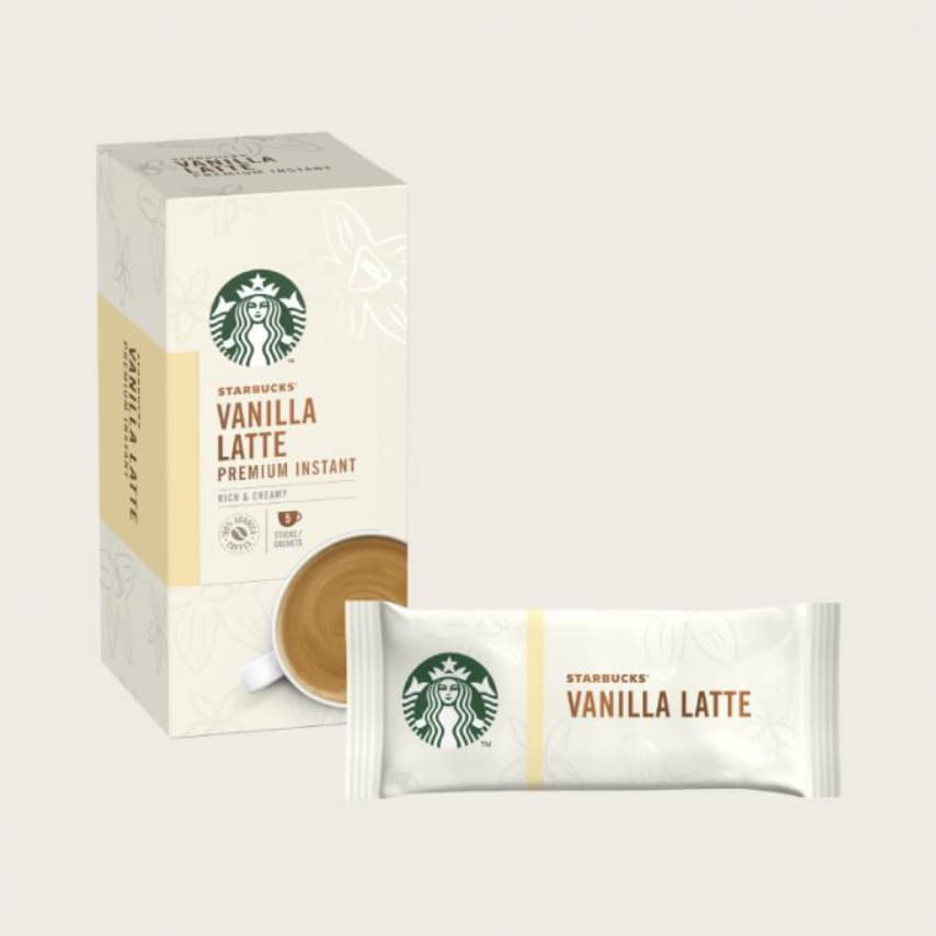 Starbucks Vanilla Latte Premium Instant Coffee Pack of 5 107.5 g