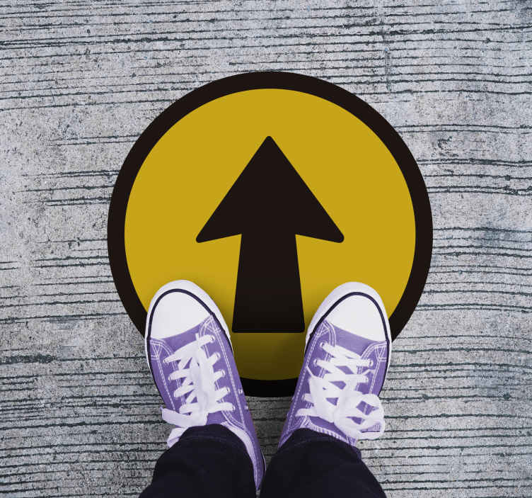 Suelo vinílico flecha negra y amarilla