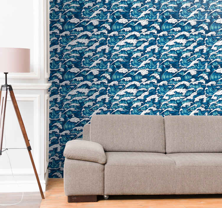 Papel pintado naturaleza olas salvajes