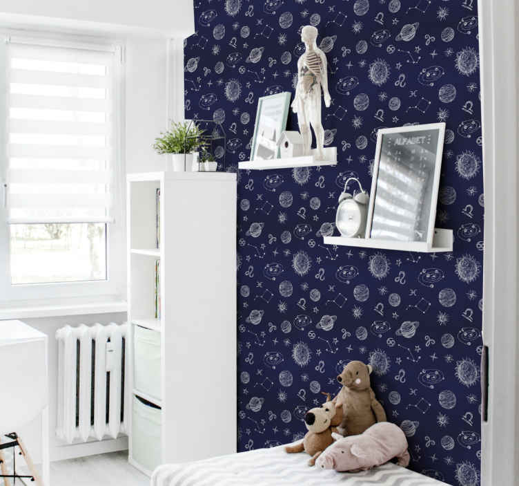 Carta da parati cameretta Carta da parati pianeti spaziali nella